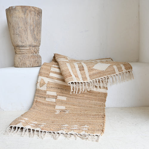 Natural Indian Wool/ Jute rug  S002b