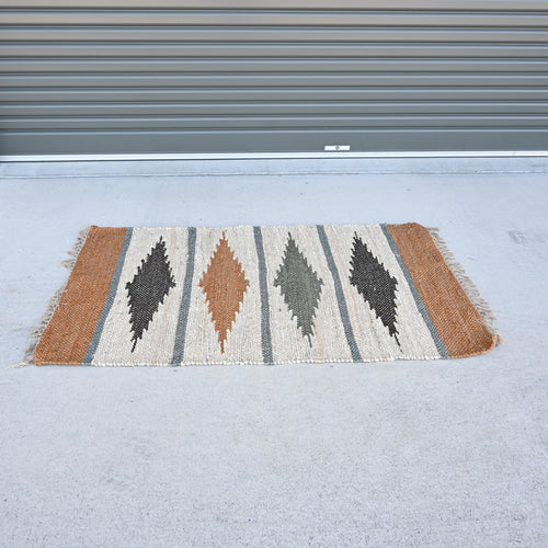 Natural Indian Wool/ Jute rug  S004