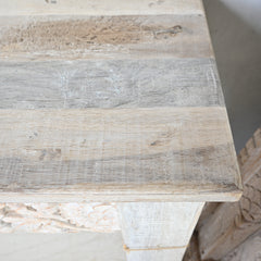 Close-up of a wooden surface with a textured finish