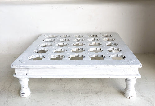 Vintage Indian White bajot/side table 246111