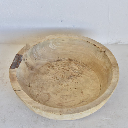Medium Indian vintage wooden bowl -1