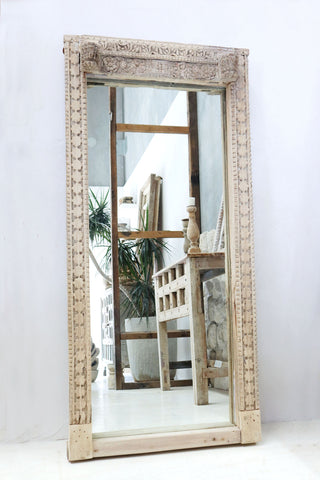 Vintage Indian White mirror 253446