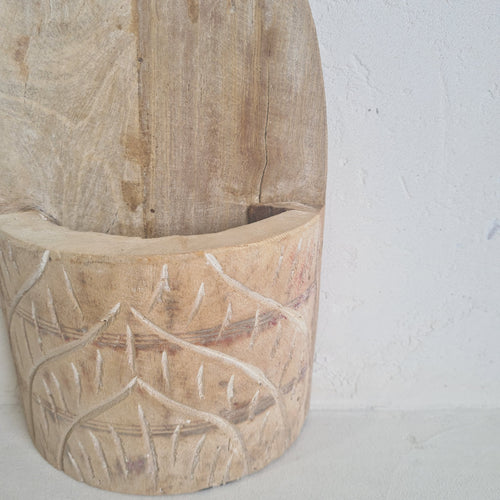 Carved Vintage Indian Utensil Holder 214550- 4