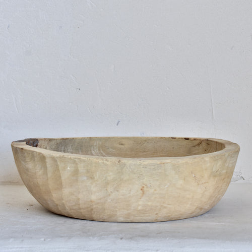 Medium Indian vintage wooden bowl -1