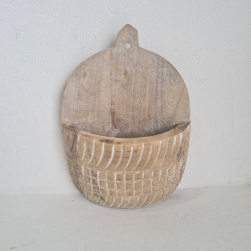 Carved Vintage Indian Utensil Holder 214550- 2