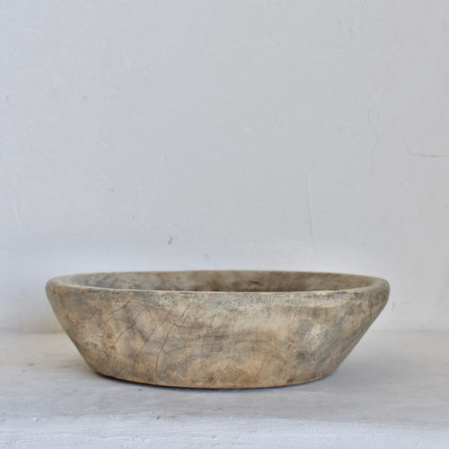 Medium Indian vintage wooden bowl -4