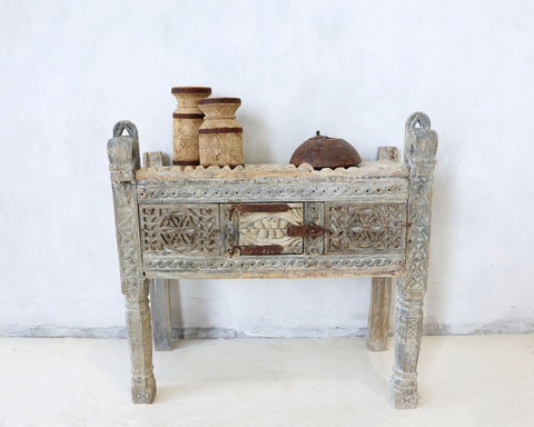 Vintage Indian Chakki grinder table 238934