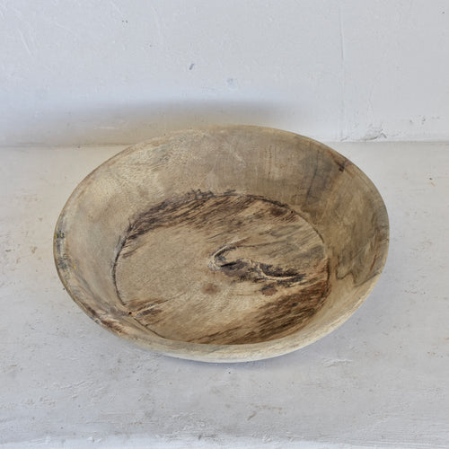 Medium Indian vintage wooden bowl -7